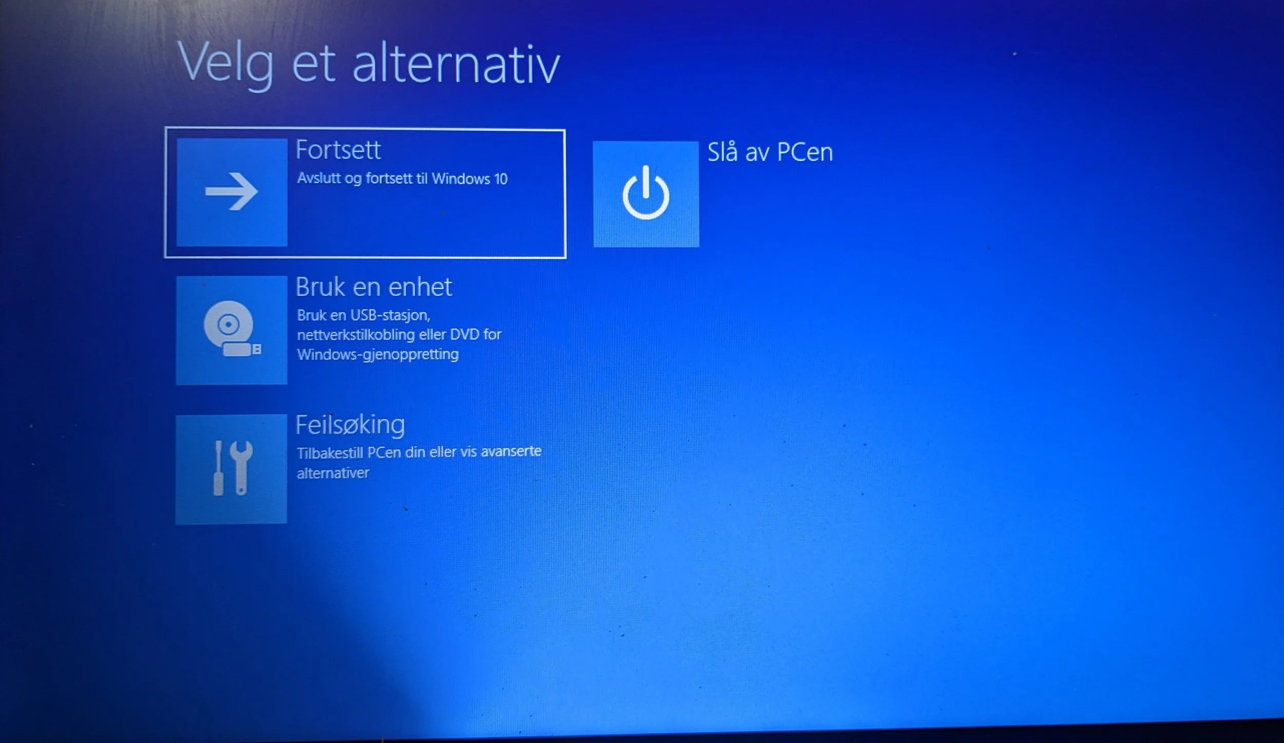 Windows-gjenoppretting på maskin der filer må vurderes først