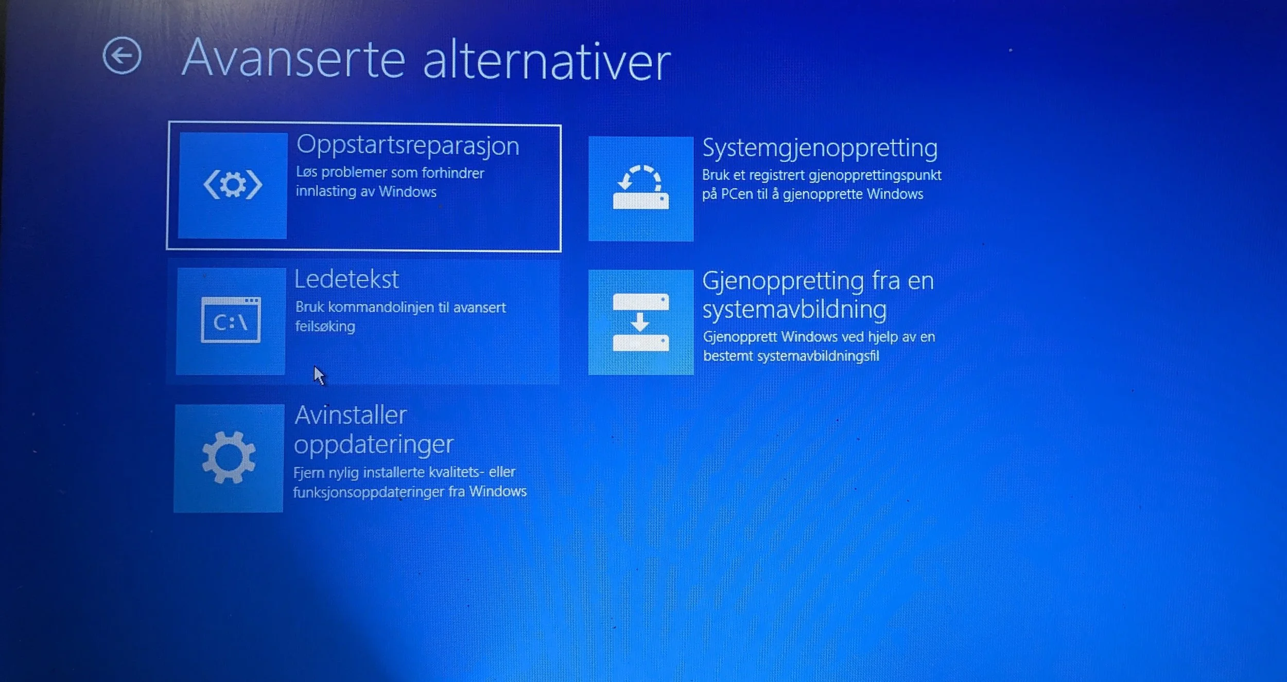 Choose Troubleshoot and Command Prompt in Windows recovery