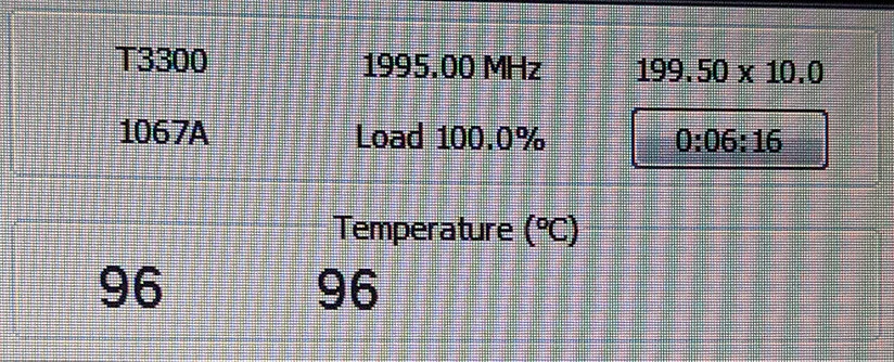 Temperatur før service på gammel laptop