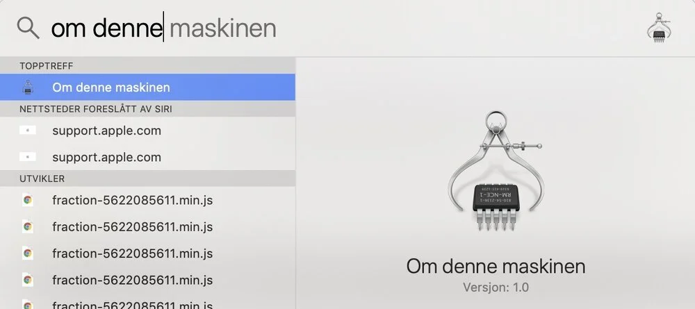 Spotlight search on Mac