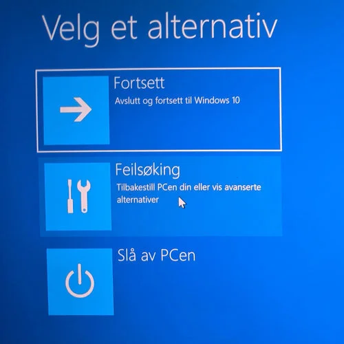 Feilsøking og tilbakestilling i Windows